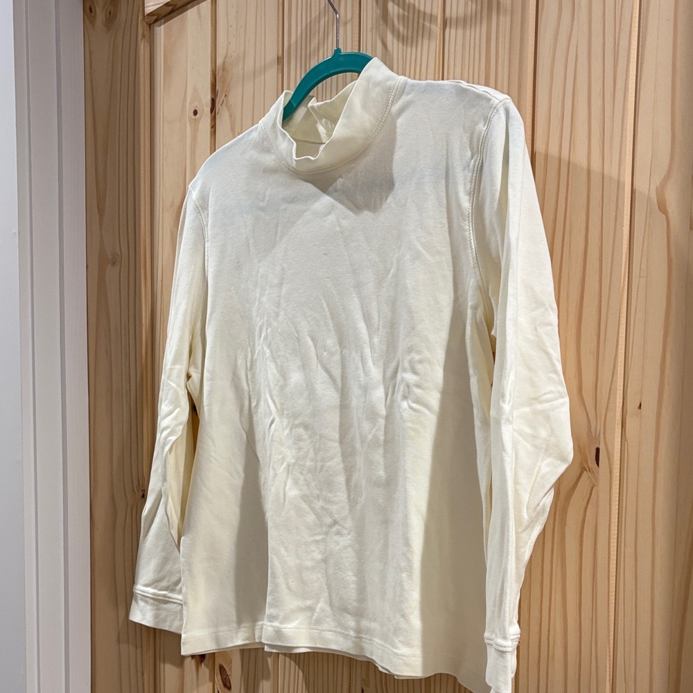 Elegant Cream Turtleneck Top